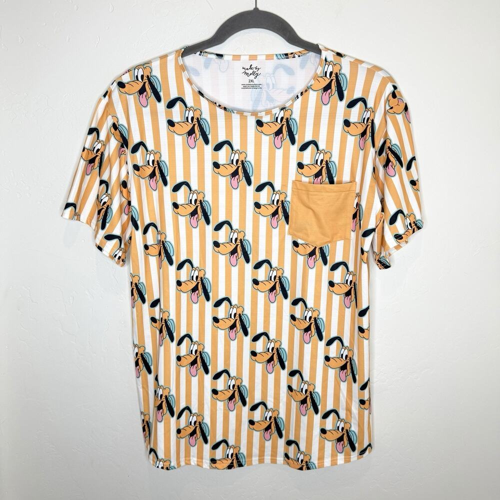 Made By Molly Pluto Magical Tripes Collection Unisex 2XL Athletic Shirt Orange